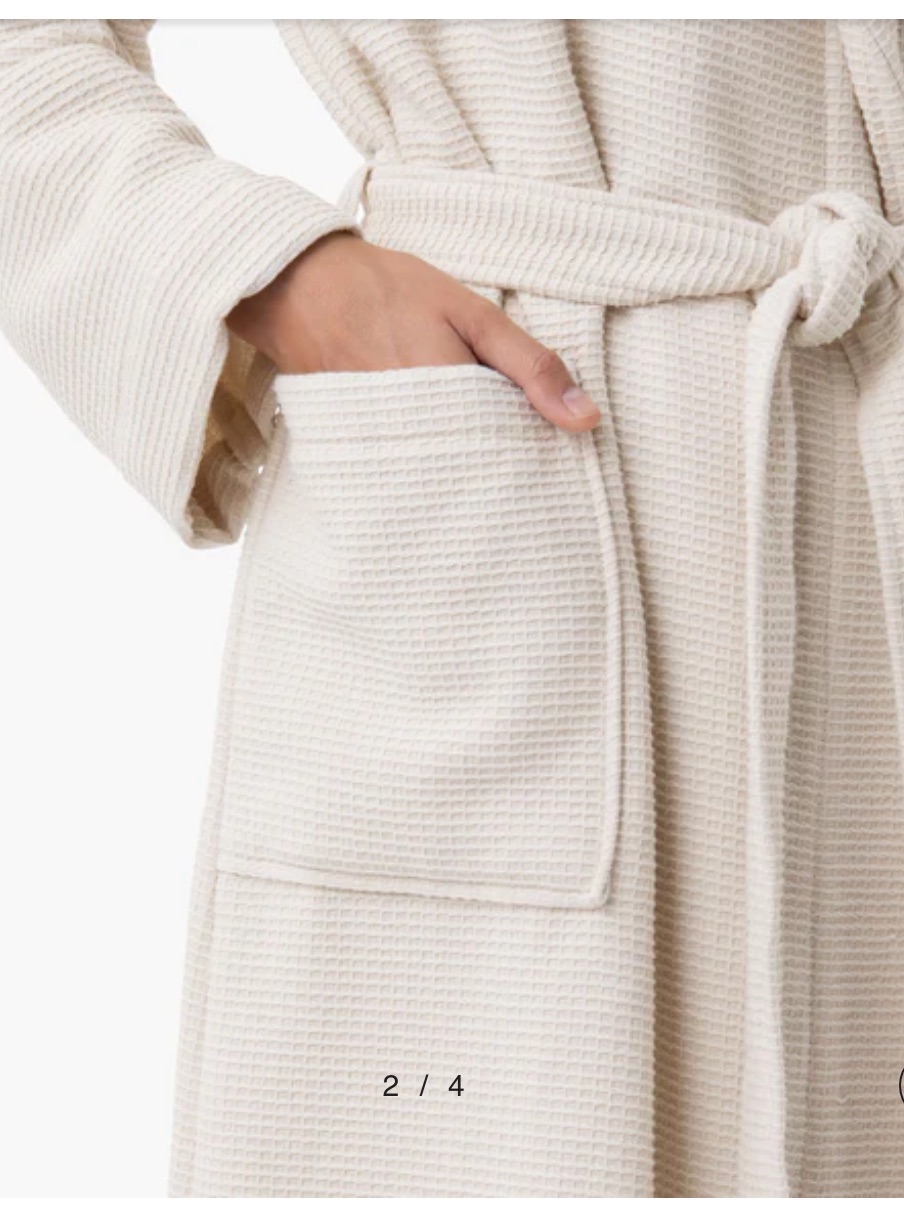 Under The Canopy Organic Cotton Waffle Robe - Size S/M — image 2 of 8